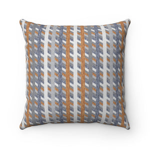 Taos Stripe Square Throw Pillow in Orange