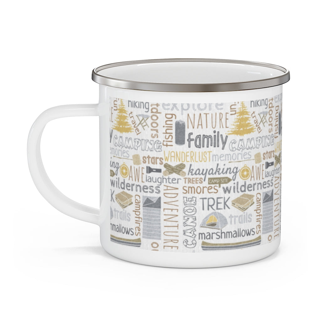 Camp Site Enamel Mug in Brown