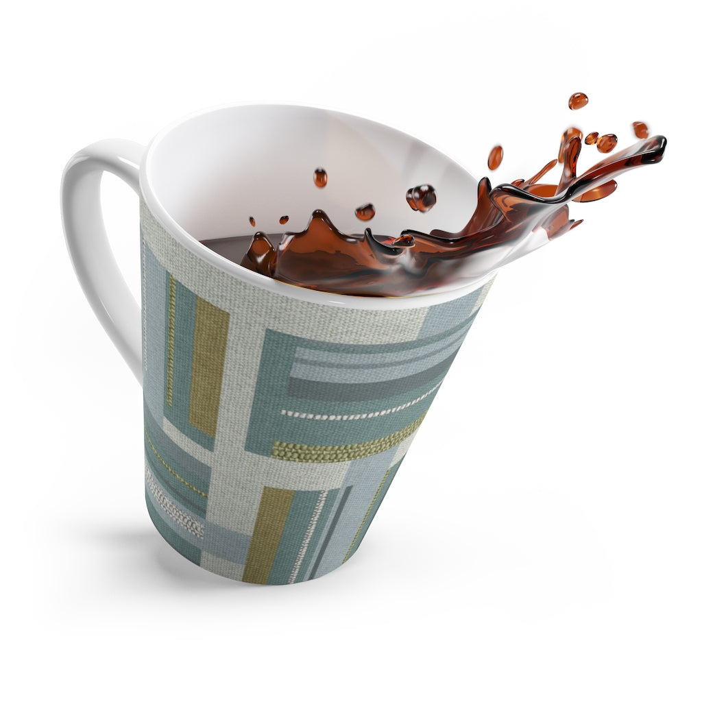 Bird Code Latte Mug in Aqua