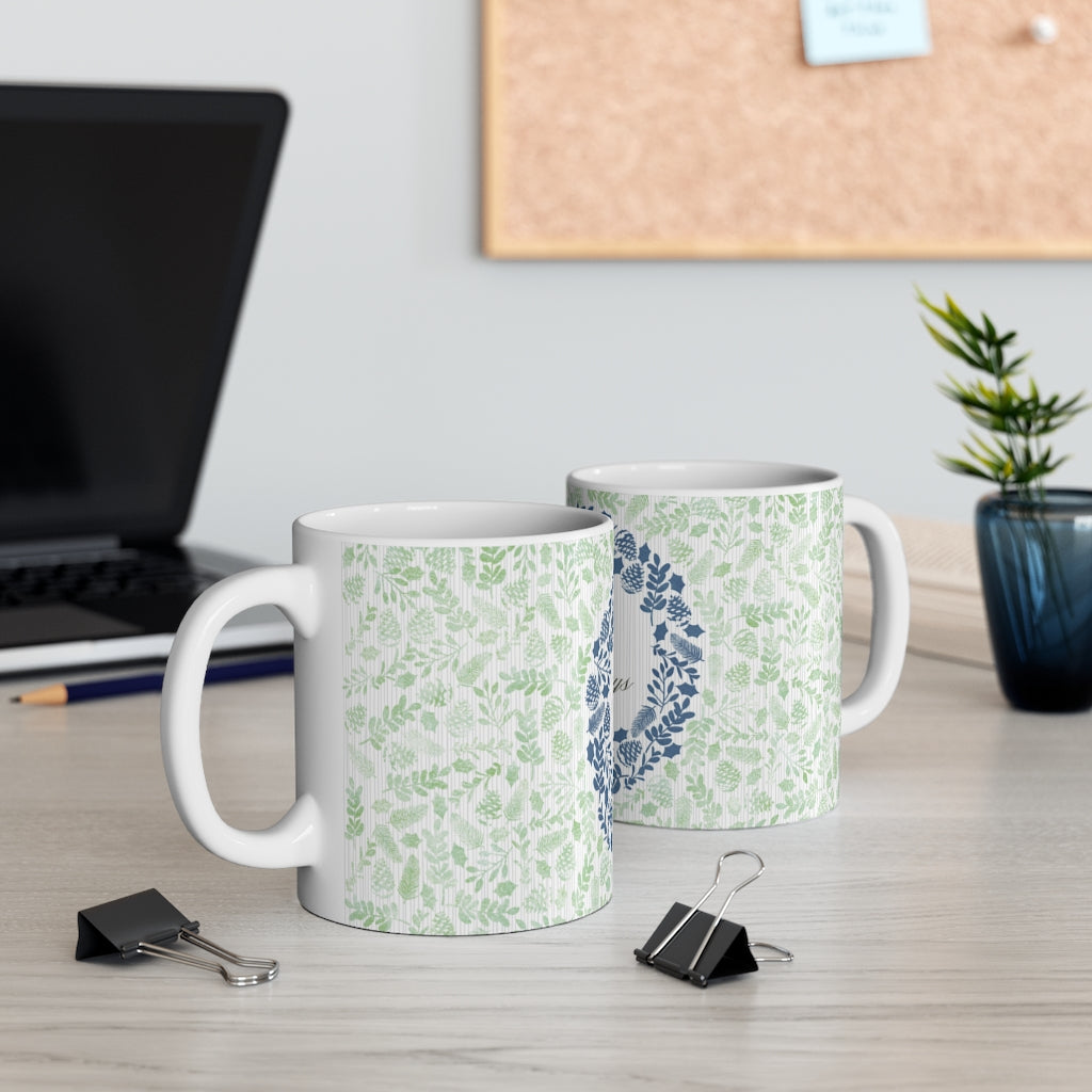 Holiday Wreath Mug in Green