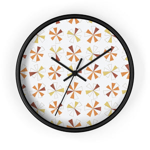 Mini Pinwheels Wall Clock in Orange