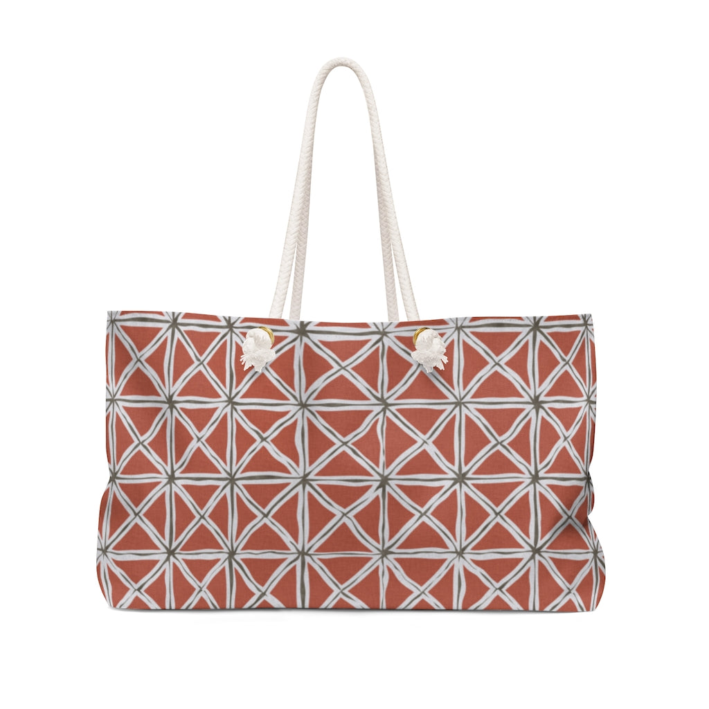 Tie Dye Folds Weekender Bag in Red