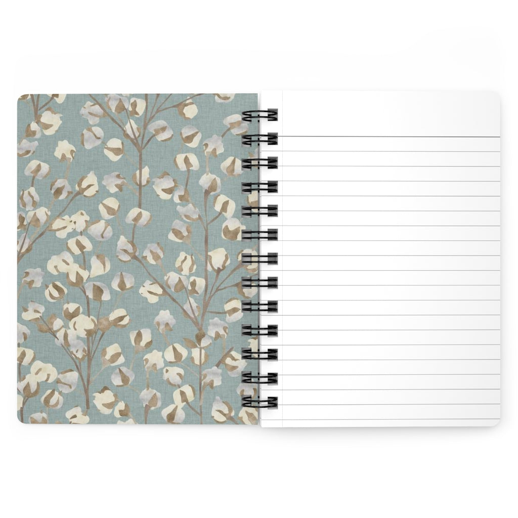 Cotton Spiral Bound Journal in Aqua