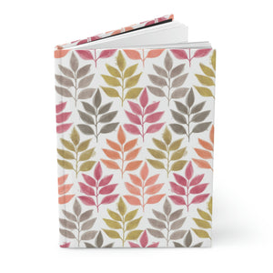 Watercolor Leaves Hardcover Journal Matte in Pink