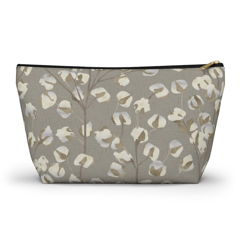 Cotton Branch Accessory Pouch w T-bottom in Brown