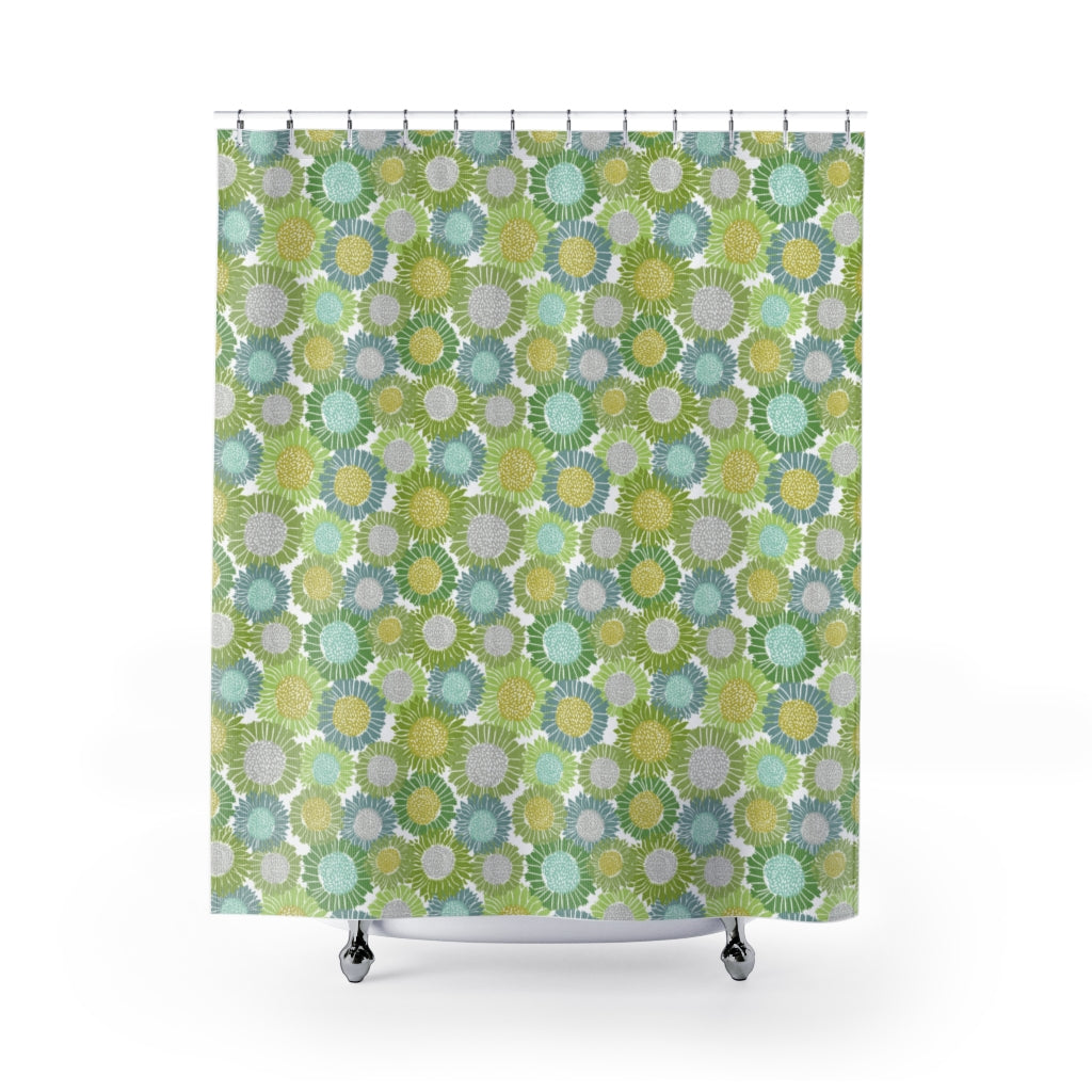 Sunflowers Shower Curtain in Green