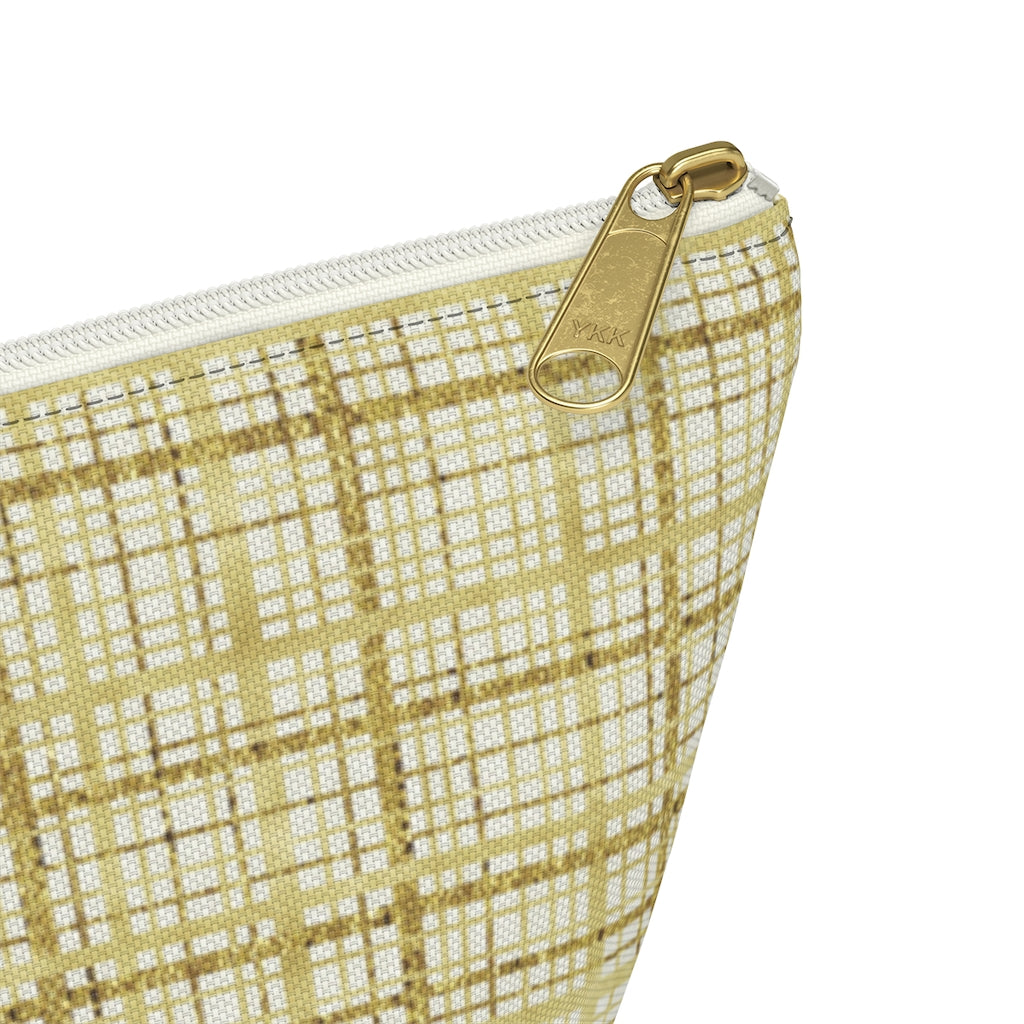 Rogers Tartan Accessory Pouch w T-bottom in Yellow