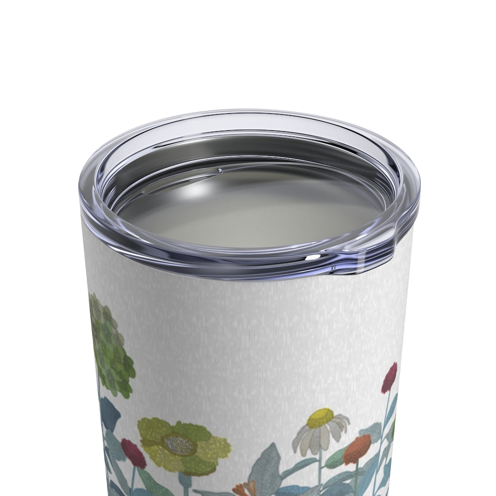 Illustrated Flowers Tumbler in Aqua