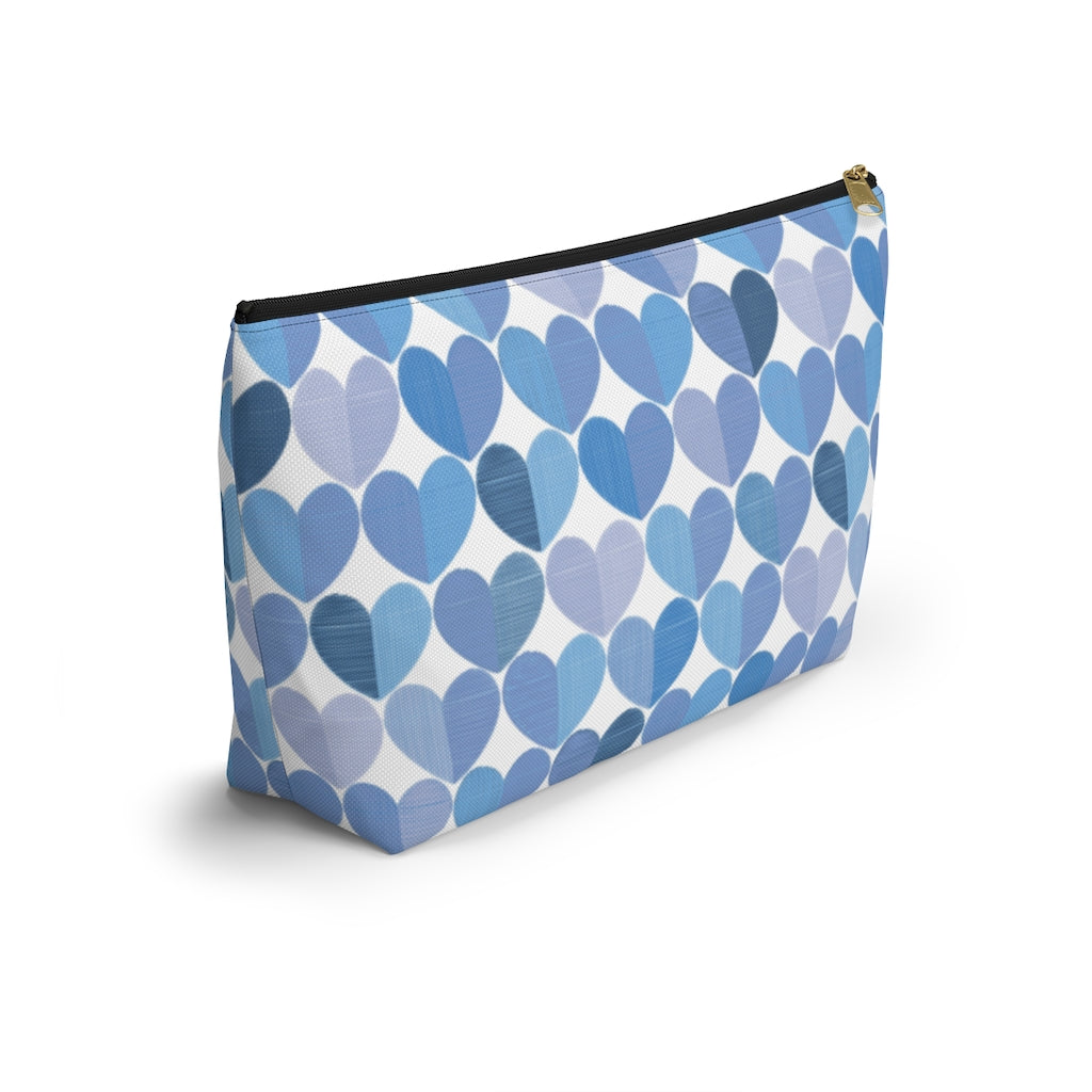 Love Accessory Pouch w T-bottom in Blue