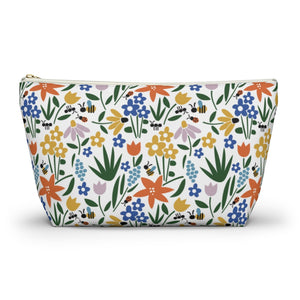 Field of Flowers Accessory Pouch w T-bottom