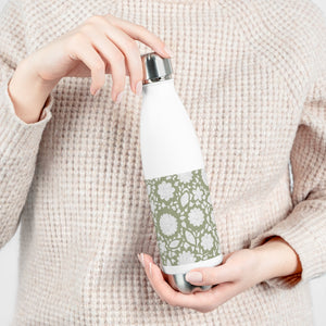 Floral Eyelet Lace 20oz Insulated Bottle in Green