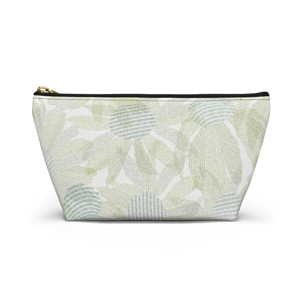 Daisy Chain Code Accessory Pouch w T-bottom in Green