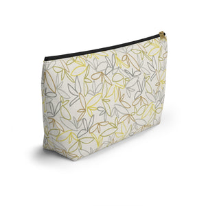 Sketch Leaf Accessory Pouch w T-bottom in Yellow