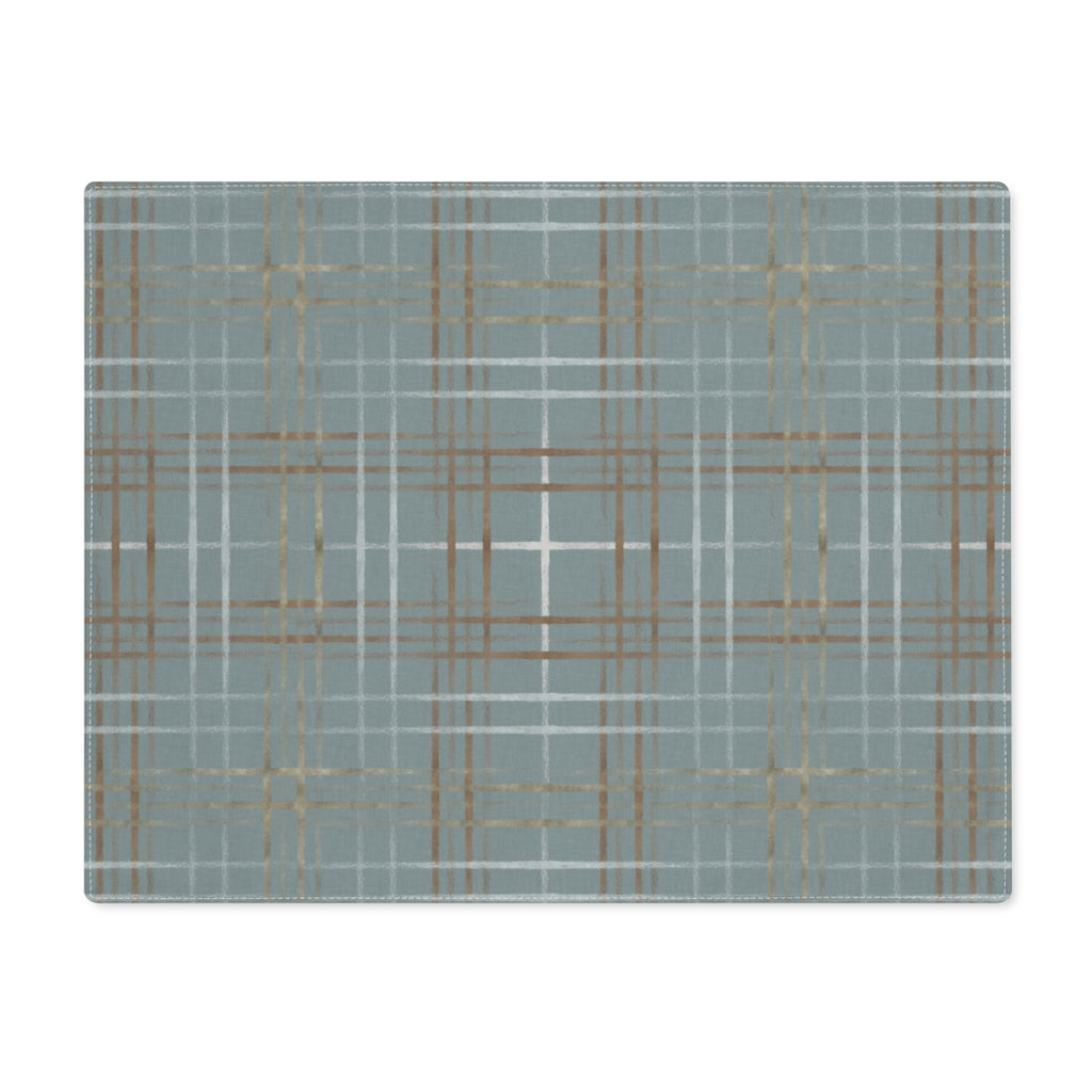 Painterly Plaid Placemat in Aqua