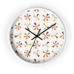 Mini Pinwheels Wall Clock in Orange