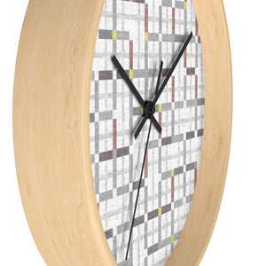 Modern Tartan Wall Clock in Gray