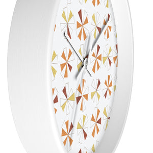 Mini Pinwheels Wall Clock in Orange