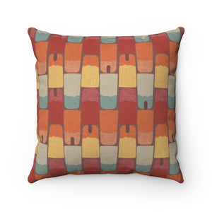 Popsicles Square Throw Pillow in Red