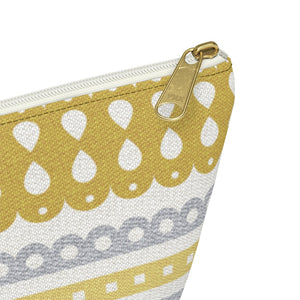 Ribbon Candy Accessory Pouch w T-bottom in Yellow