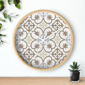 Portugal Tile Wall Clock in Brown