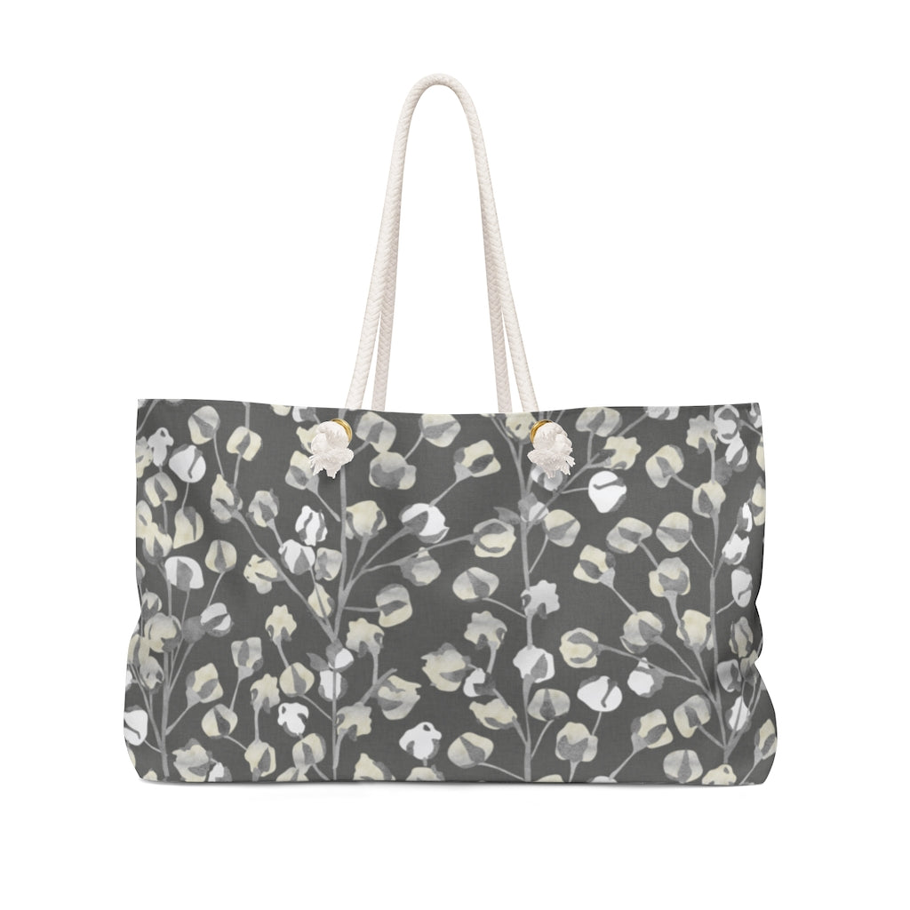 Cotton Branch Weekender Bag in Gray