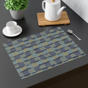 Check Stripe Placemat in Navy