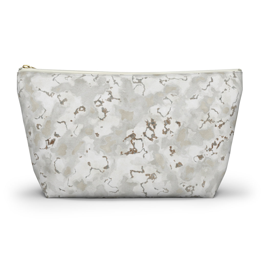 Carrara Marble Accessory Pouch w T-bottom in Brown