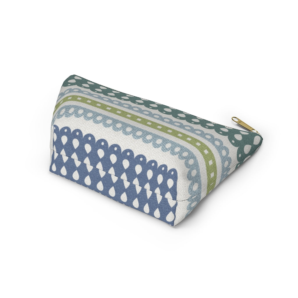 Ribbon Candy Accessory Pouch w T-bottom in Green