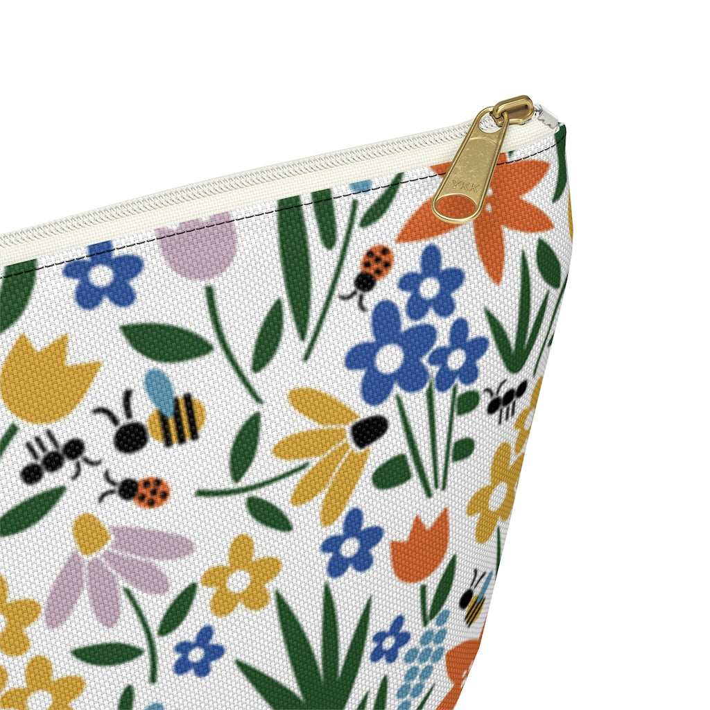Field of Flowers Accessory Pouch w T-bottom