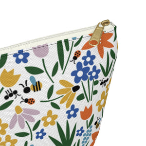 Field of Flowers Accessory Pouch w T-bottom