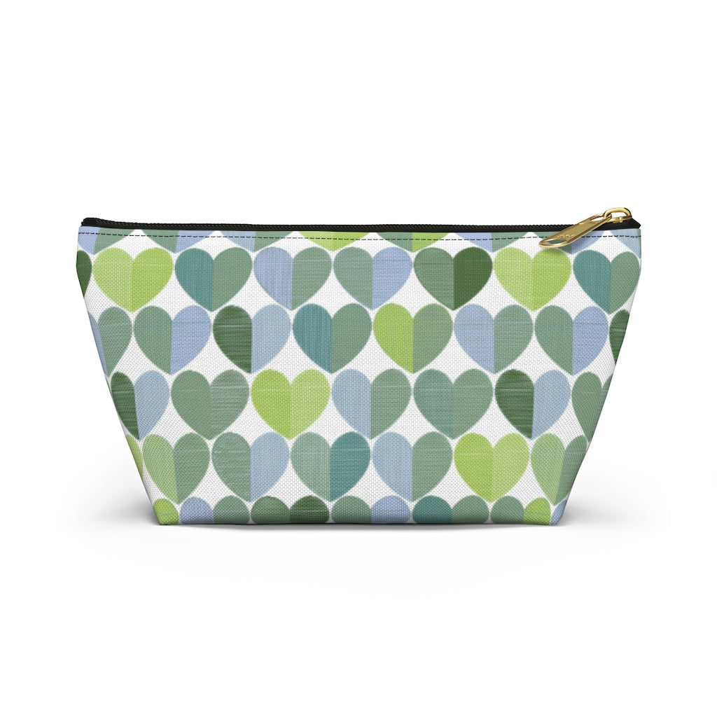 Love Accessory Pouch w T-bottom in Green