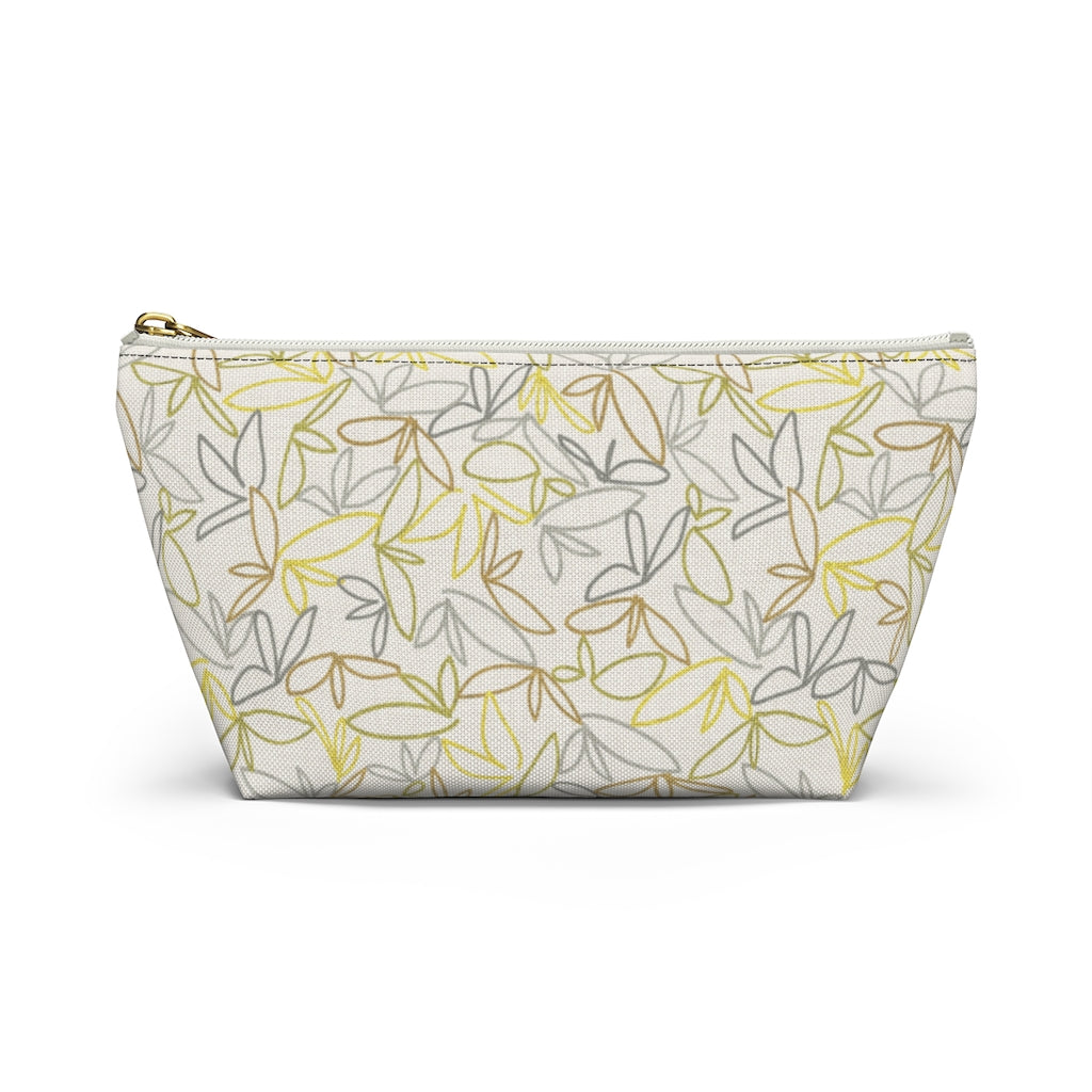 Sketch Leaf Accessory Pouch w T-bottom in Yellow