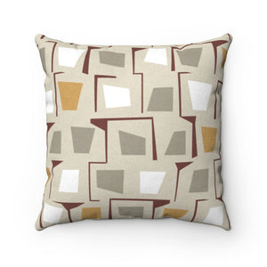 Googie Square Throw Pillow in Taupe