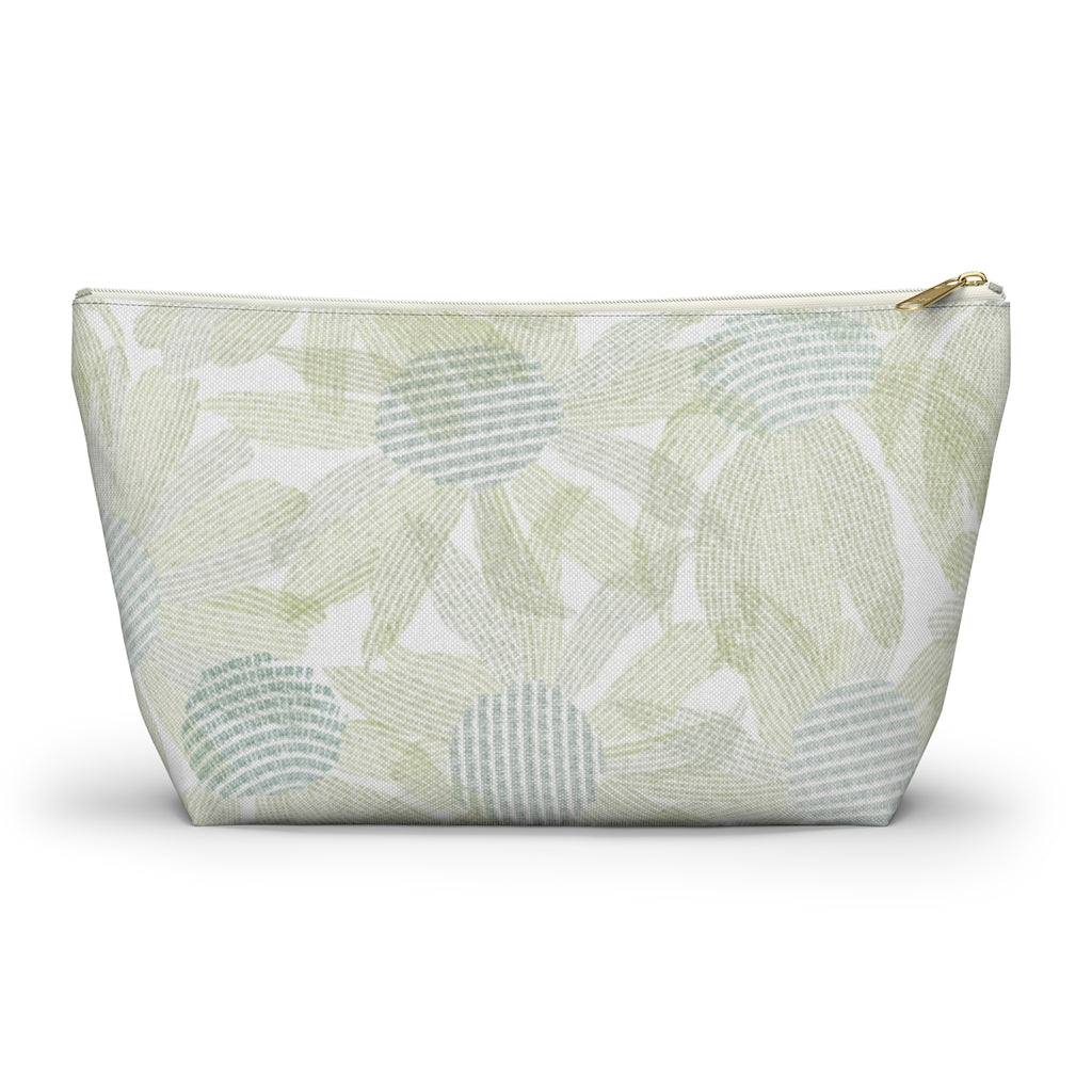Daisy Chain Code Accessory Pouch w T-bottom in Green