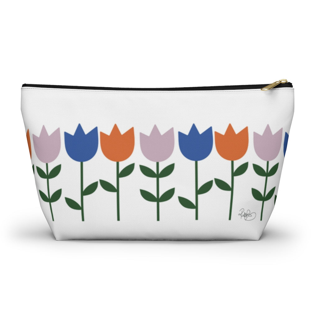 Tulips Pouch Accessory Pouch w T-bottom