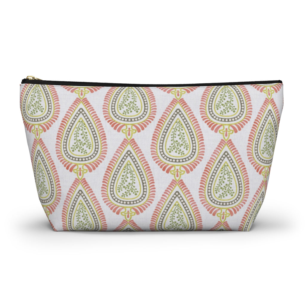 Teardrop Accessory Pouch w T-bottom in Coral