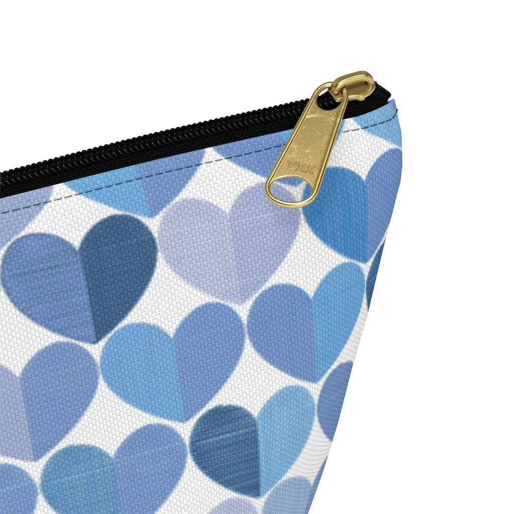 Love Accessory Pouch w T-bottom in Blue