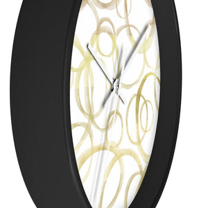 Watercolor Rings Wall Clock in Gold