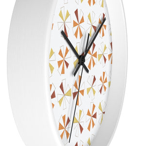 Mini Pinwheels Wall Clock in Orange