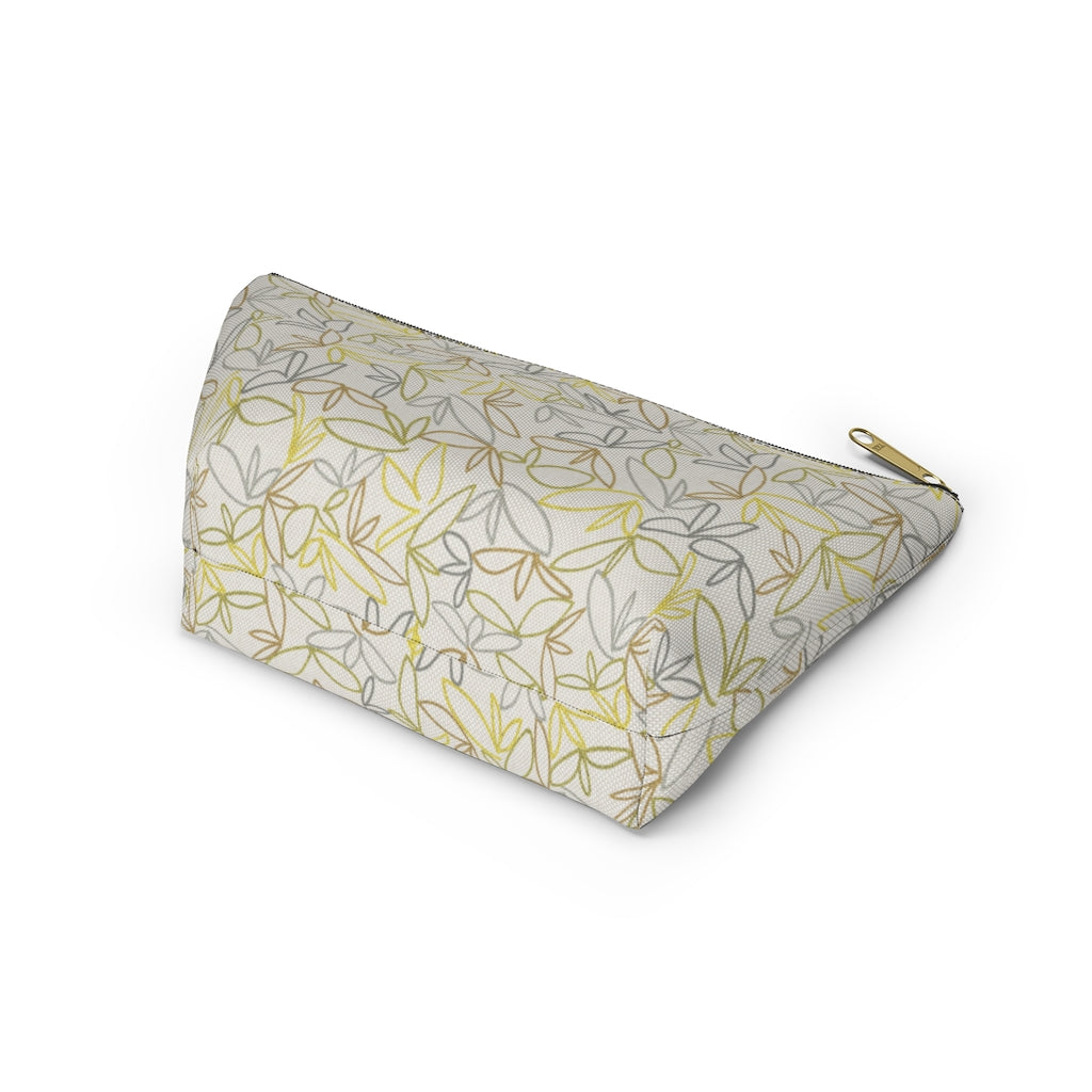 Sketch Leaf Accessory Pouch w T-bottom in Yellow