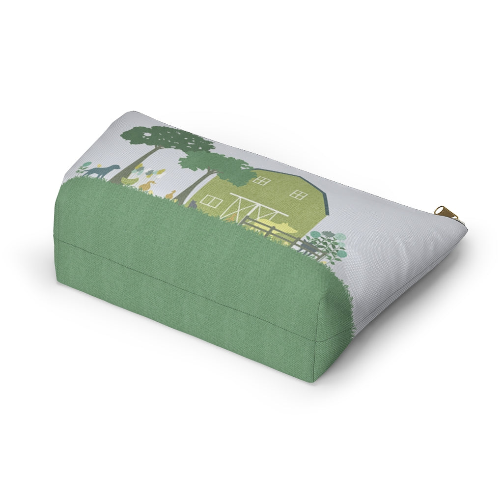 Barnyard Fun Accessory Pouch w T-bottom in Green