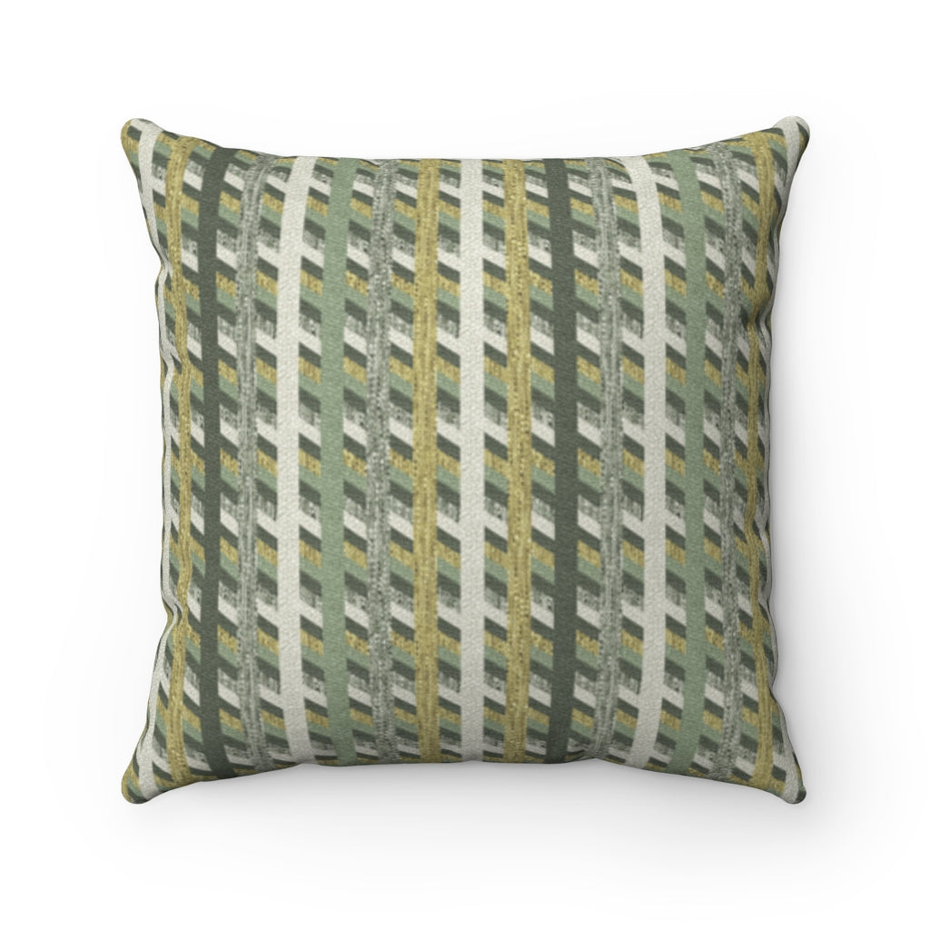 Taos Stripe Square Throw Pillow in Sage Green