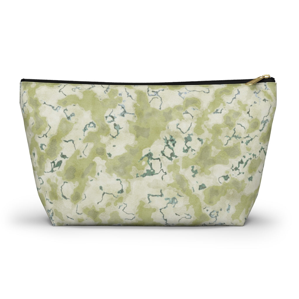Carrara Marble Accessory Pouch w T-bottom in Green