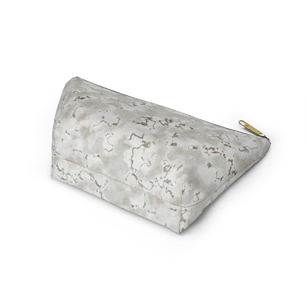 Carrara Marble Accessory Pouch w T-bottom in Brown