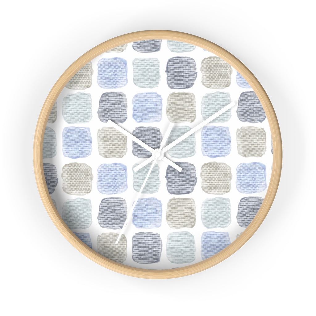 Painted Blocks Wall Clock in Indigo