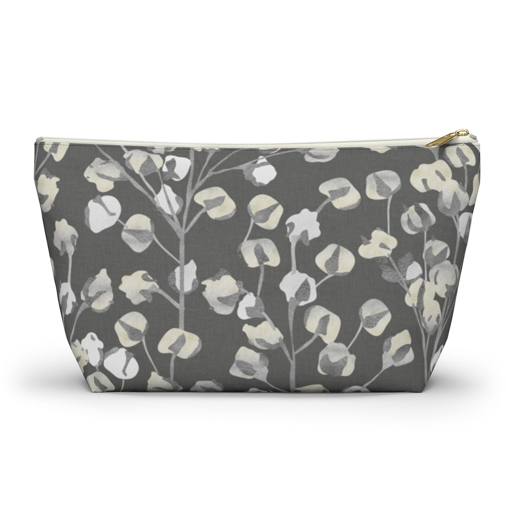 Cotton Branch Accessory Pouch w T-bottom in Gray