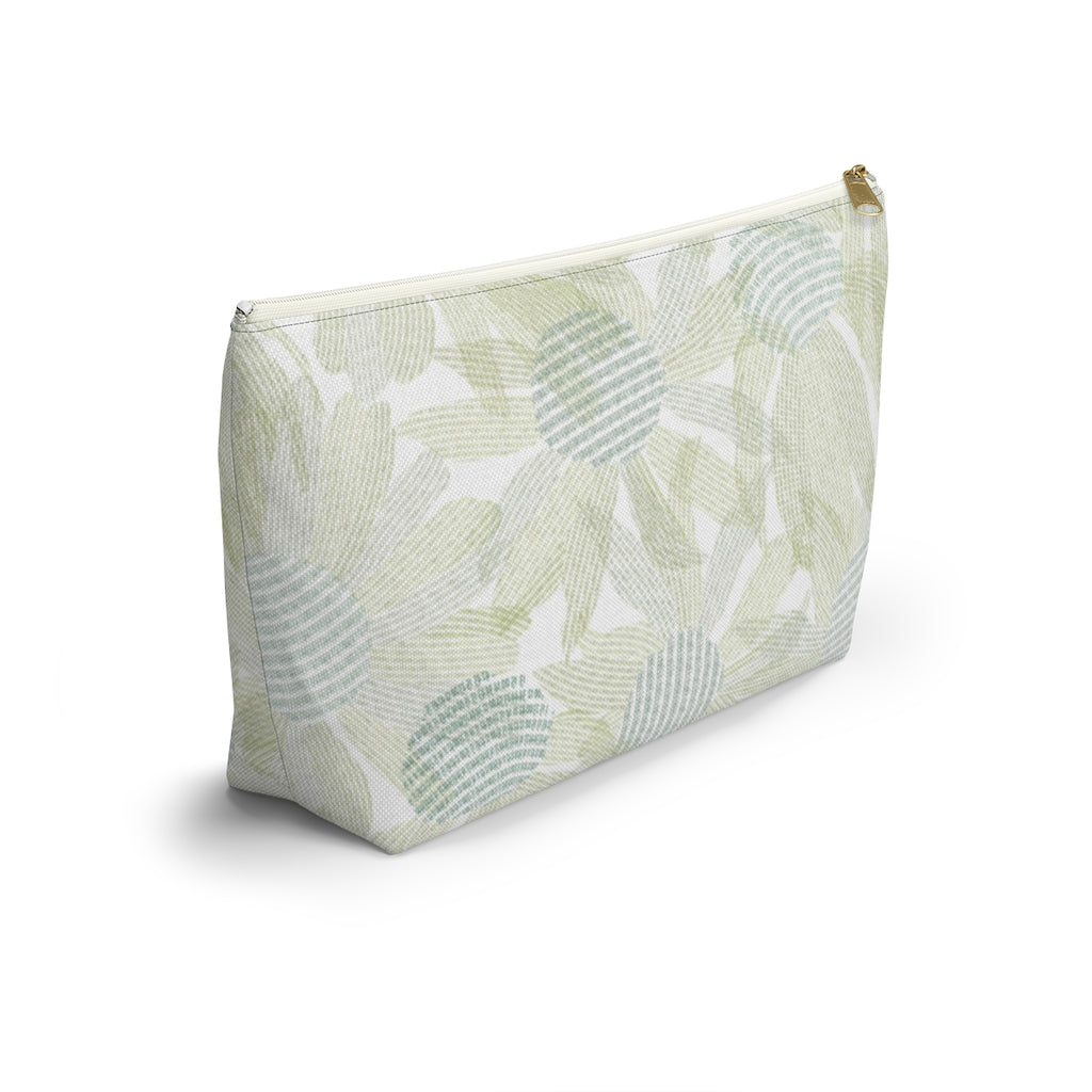 Daisy Chain Code Accessory Pouch w T-bottom in Green