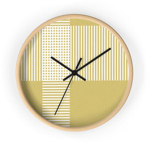 Circle Plaid Wall Clock in Gold