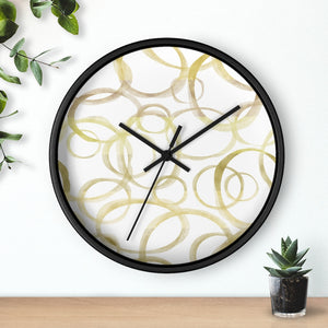 Watercolor Rings Wall Clock in Gold