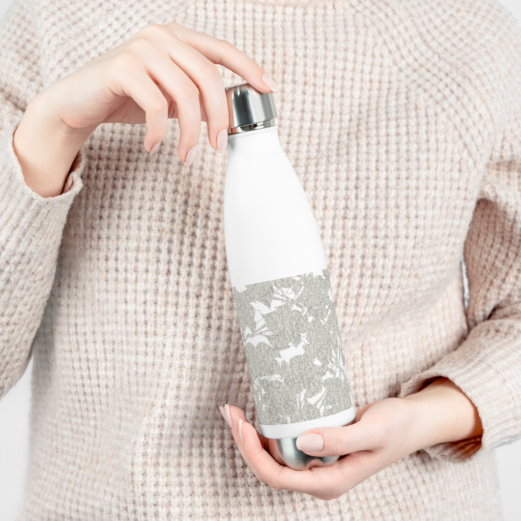 Modern Floral Overlay 20oz Insulated Bottle in Taupe